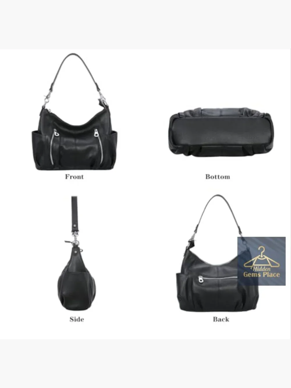 Genuine Leather Hobo Shoulder Bag Crossbody Satchel Tote Handbag
